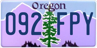 OR license plate 092FPY
