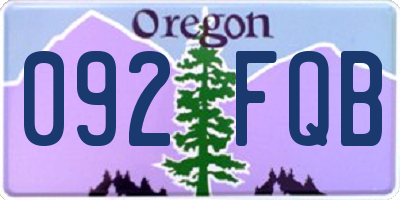 OR license plate 092FQB