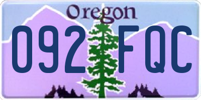OR license plate 092FQC