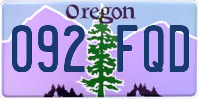 OR license plate 092FQD