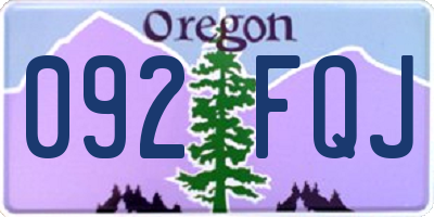 OR license plate 092FQJ