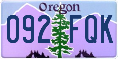 OR license plate 092FQK