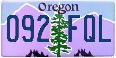 OR license plate 092FQL
