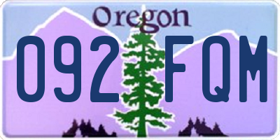 OR license plate 092FQM