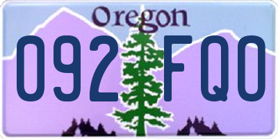 OR license plate 092FQO