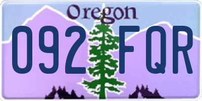 OR license plate 092FQR