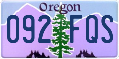 OR license plate 092FQS