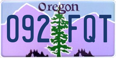 OR license plate 092FQT