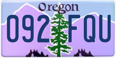 OR license plate 092FQU