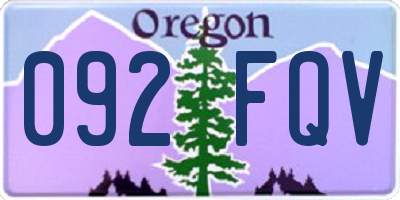 OR license plate 092FQV