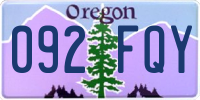 OR license plate 092FQY