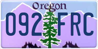 OR license plate 092FRC