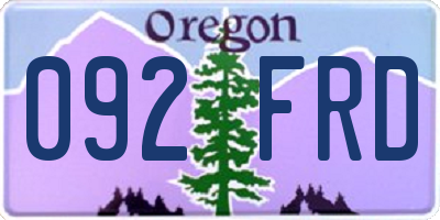 OR license plate 092FRD
