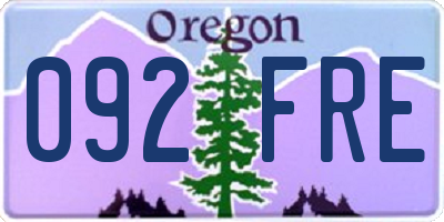 OR license plate 092FRE