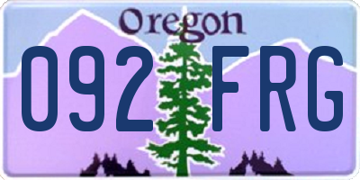 OR license plate 092FRG