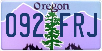 OR license plate 092FRJ
