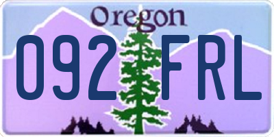 OR license plate 092FRL