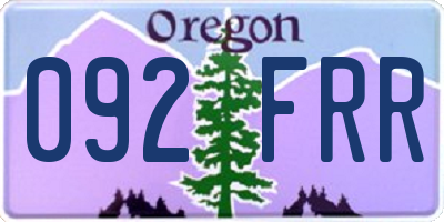 OR license plate 092FRR