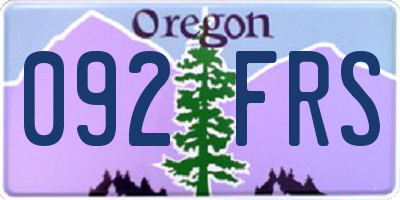 OR license plate 092FRS