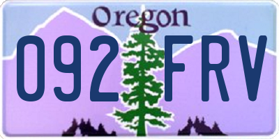 OR license plate 092FRV