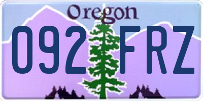 OR license plate 092FRZ