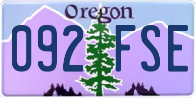 OR license plate 092FSE