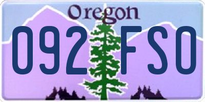 OR license plate 092FSO