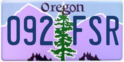 OR license plate 092FSR