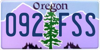 OR license plate 092FSS