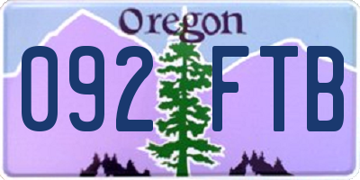 OR license plate 092FTB