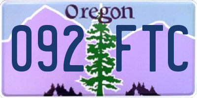 OR license plate 092FTC