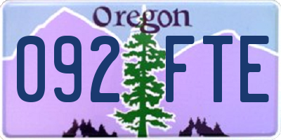 OR license plate 092FTE
