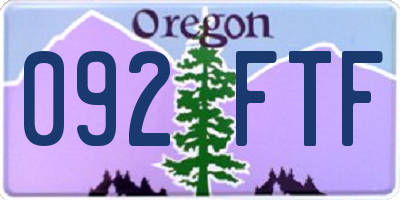 OR license plate 092FTF