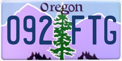 OR license plate 092FTG