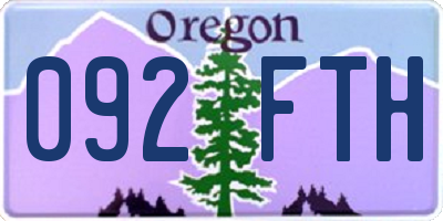 OR license plate 092FTH