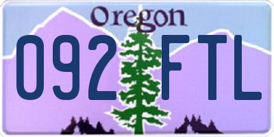OR license plate 092FTL