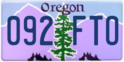 OR license plate 092FTO