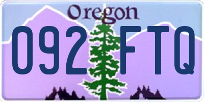 OR license plate 092FTQ