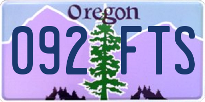 OR license plate 092FTS