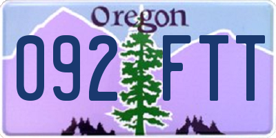 OR license plate 092FTT