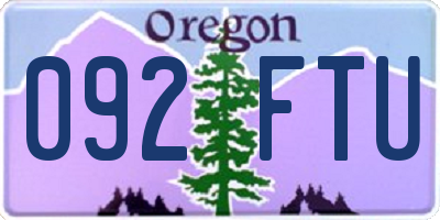 OR license plate 092FTU