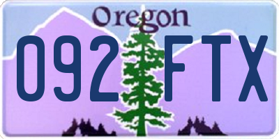 OR license plate 092FTX
