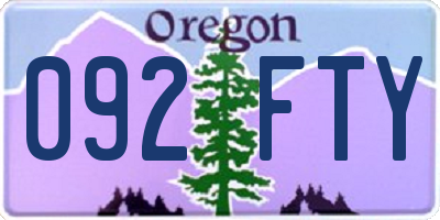 OR license plate 092FTY