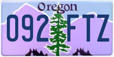 OR license plate 092FTZ