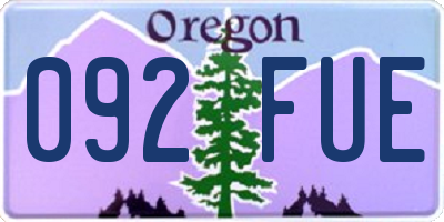 OR license plate 092FUE