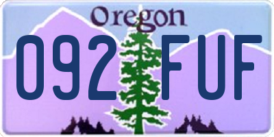 OR license plate 092FUF