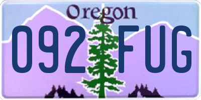 OR license plate 092FUG