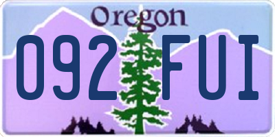 OR license plate 092FUI