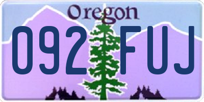 OR license plate 092FUJ