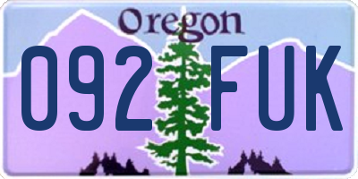 OR license plate 092FUK